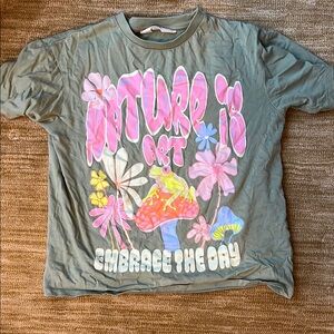 Nature is art frog green t shirt